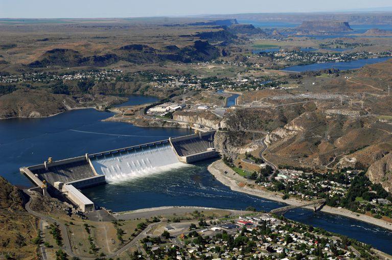 Aerial view of the Grand Coulee Dam