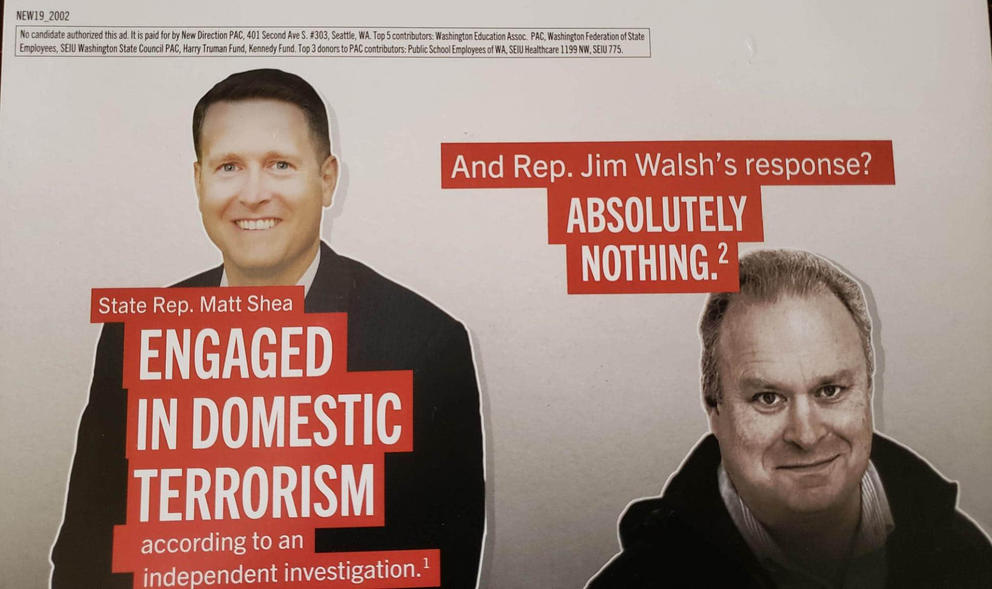 Mailer accusing Jim Walsh of ignoring Matt Shea's behavior