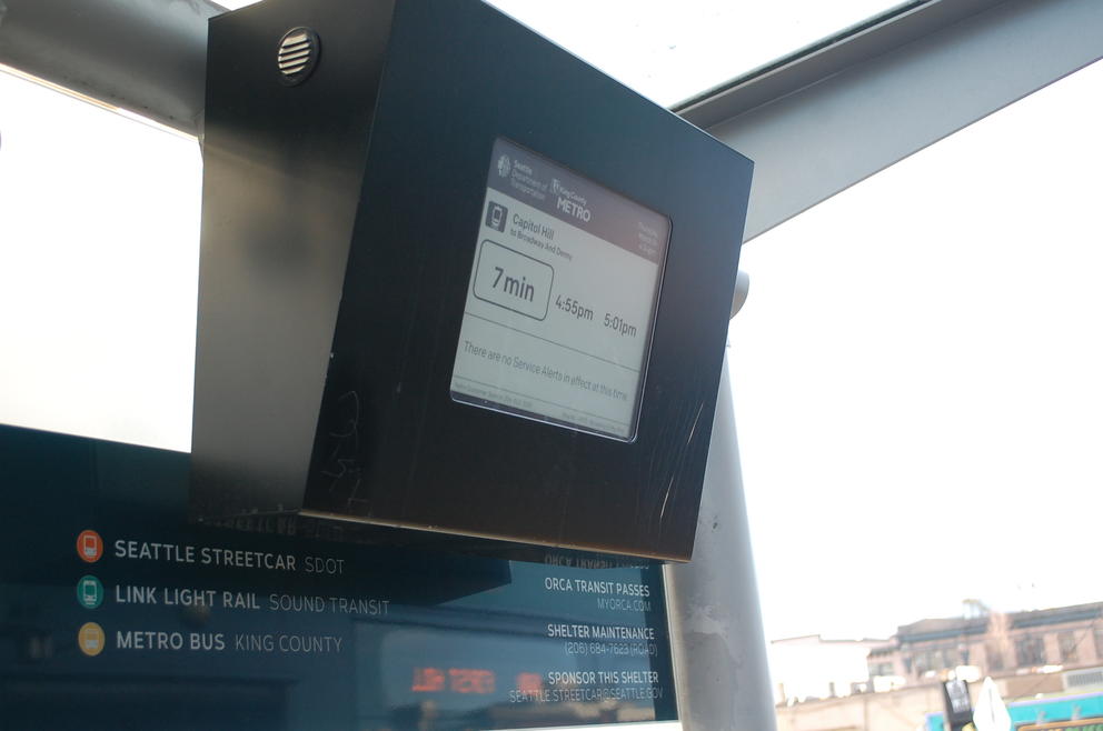 Real-time schedule kiosk for SDOT's streetcar on Capitol Hill