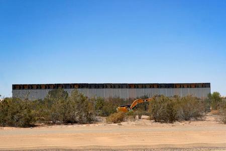 A section of the Pentagon-funded border wall along the Colorado River