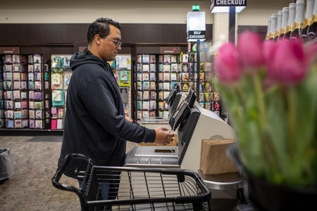 Geno Rosario used his first guaranteed basic income check to buy groceries. 