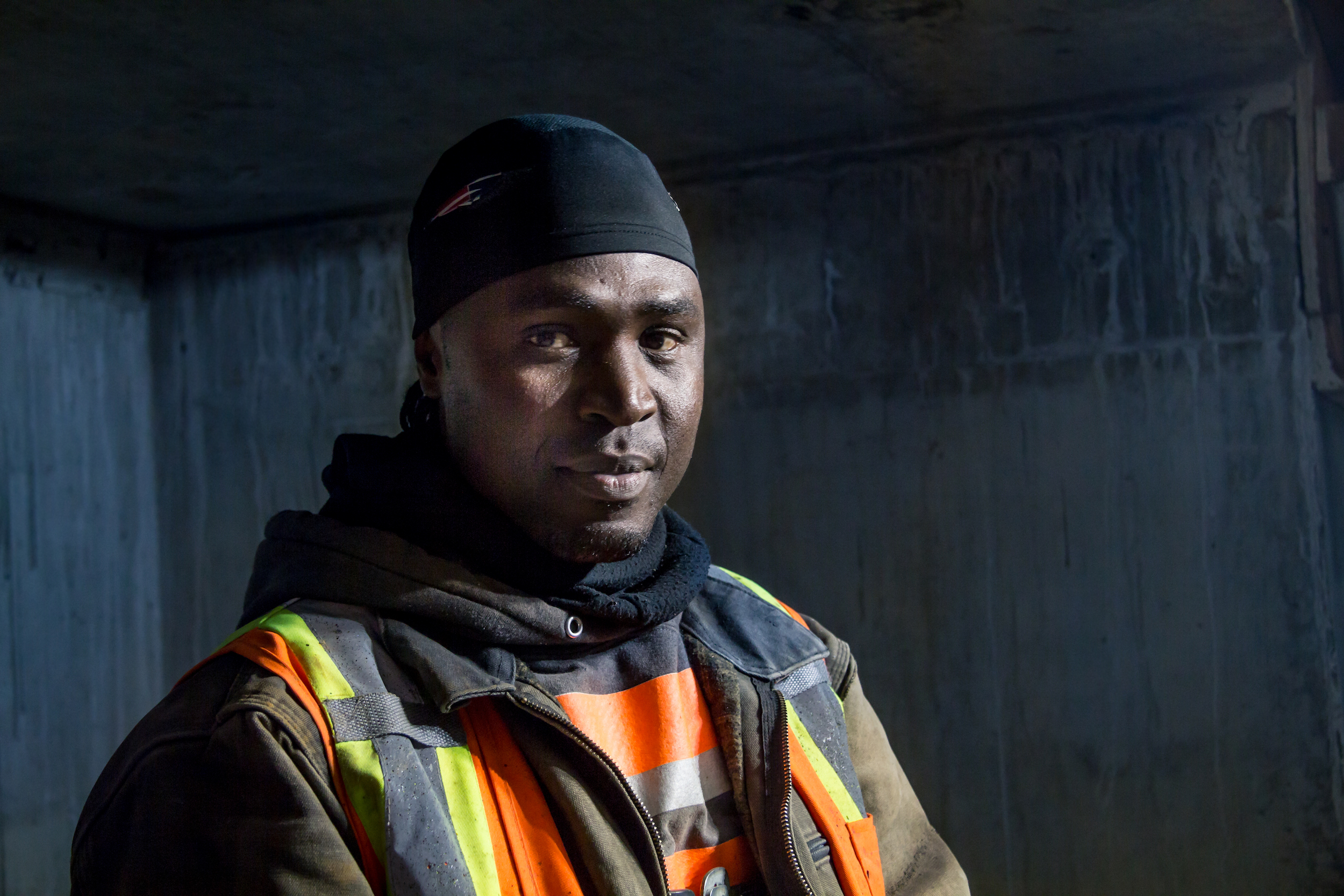 Mohammed Dembele, a construction worker on a large downtown development.