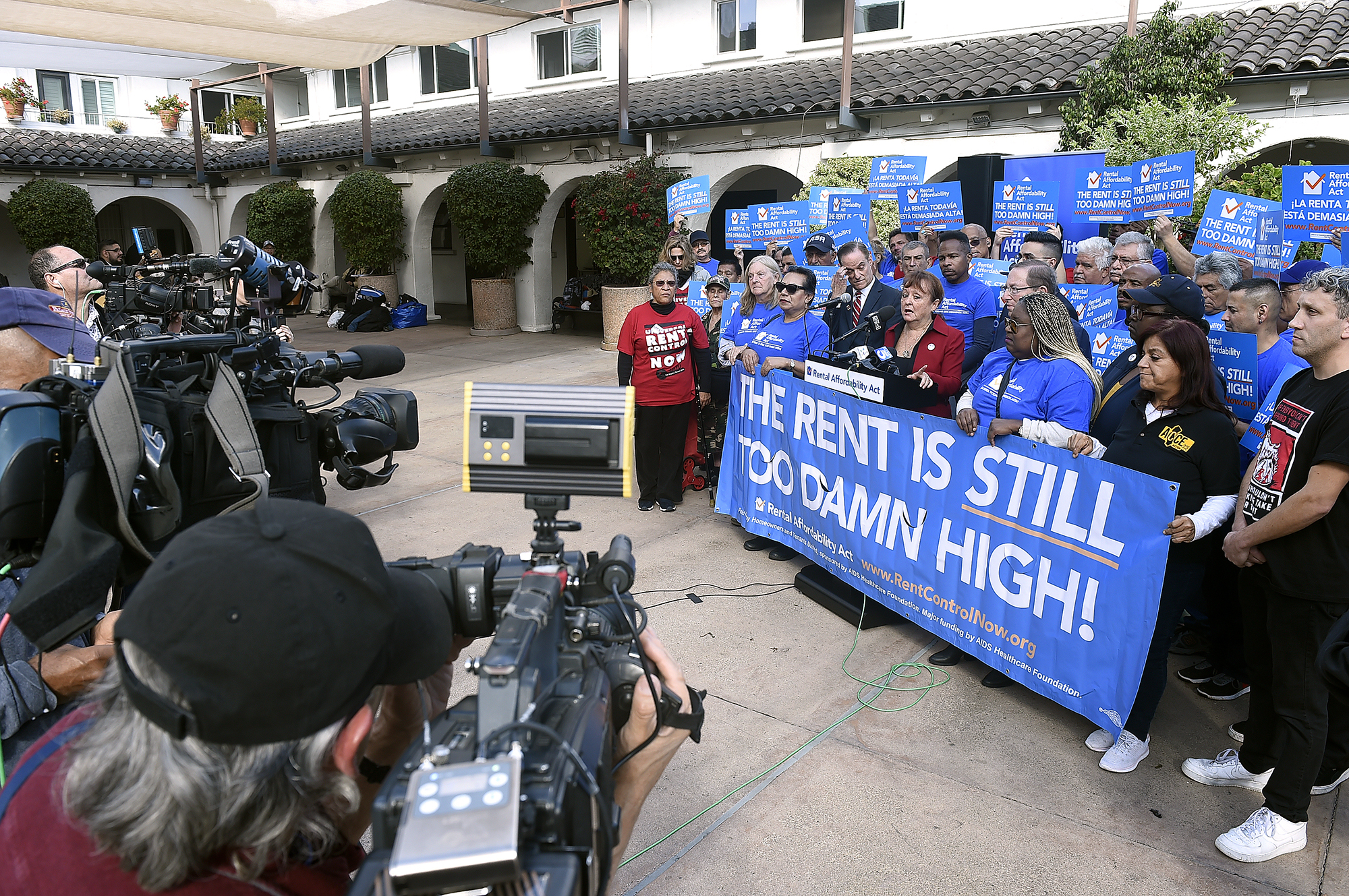 Rent control supporters