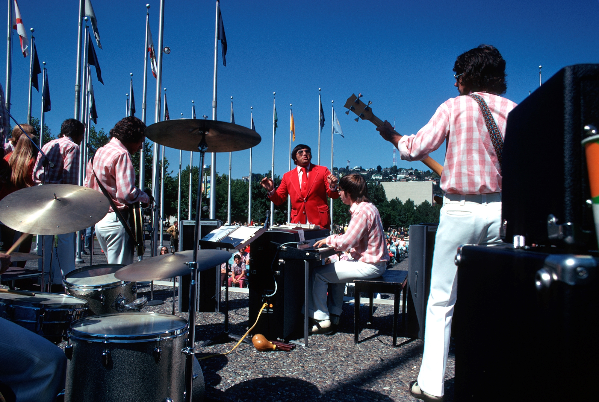 performers on stage at the 1974 Bumbershoot