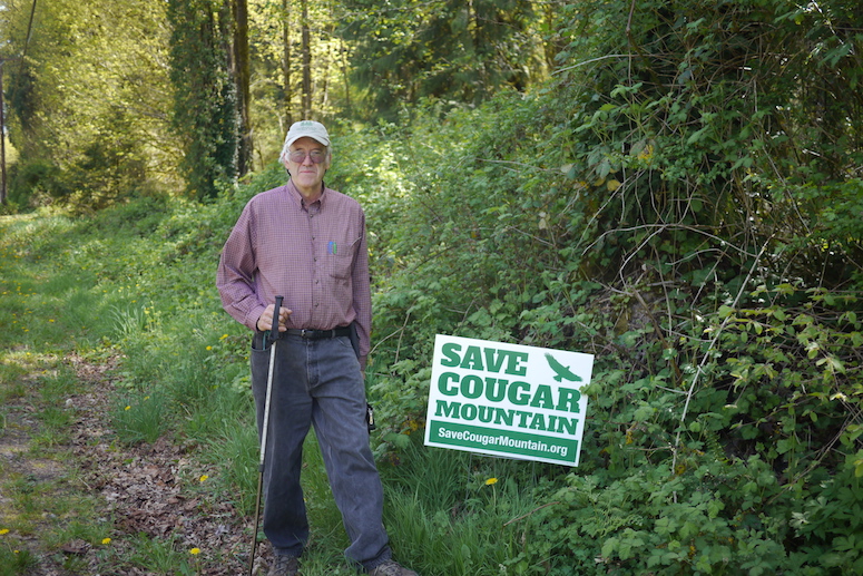 Issaquah Alps Trails Club member David Kappler on a part of the Cougar Mountain property