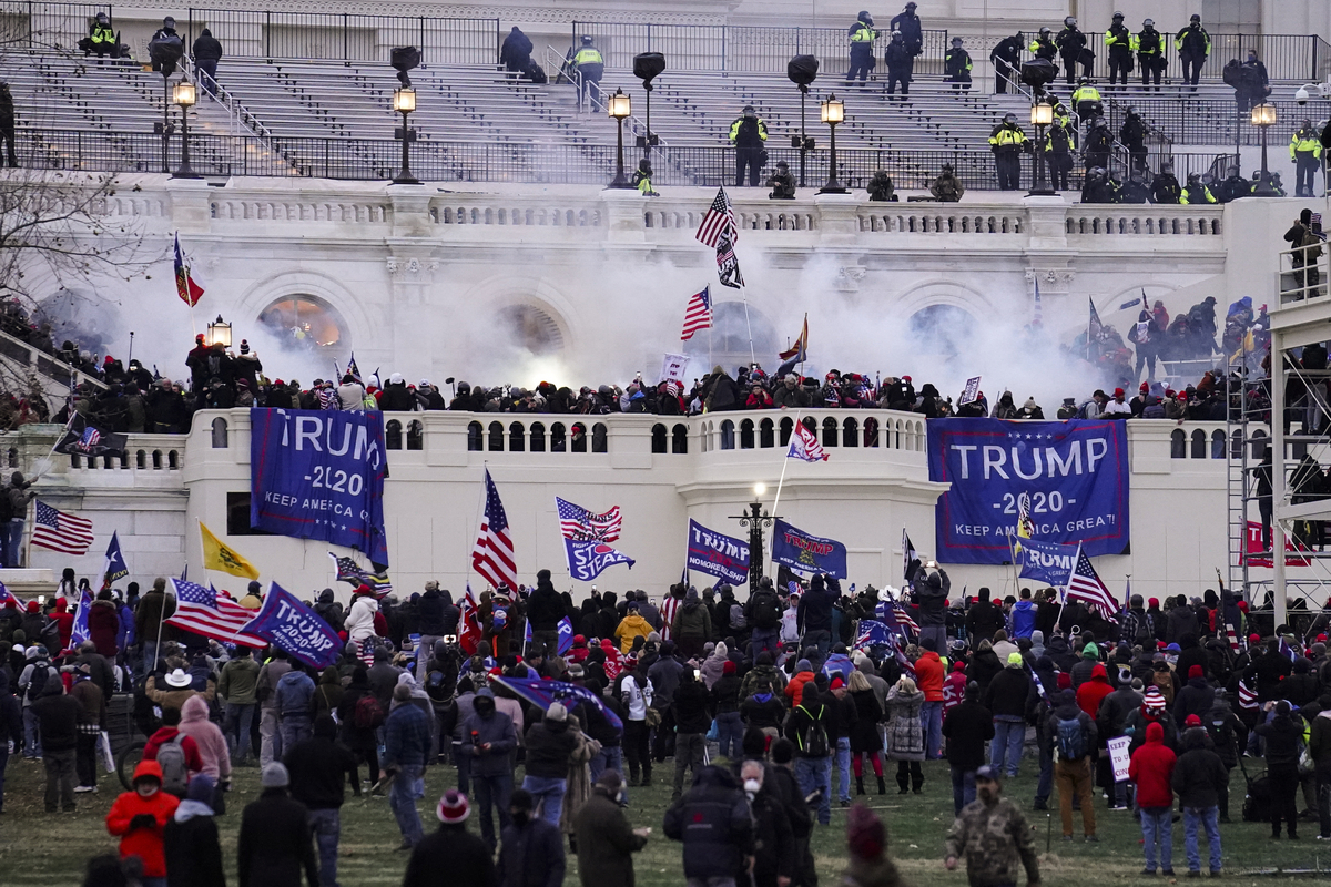 Rioters storming the Capitol in Washington D.C.