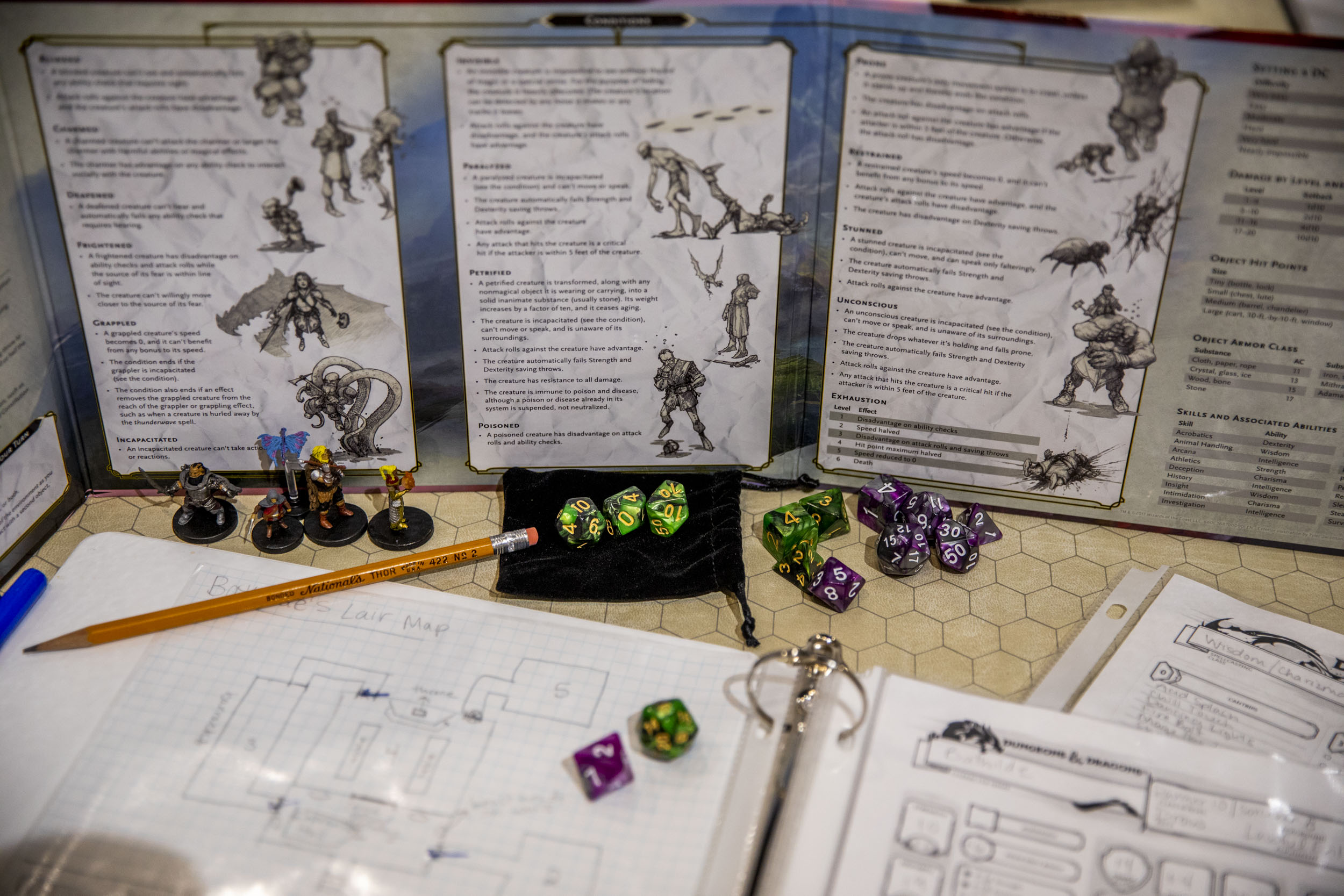 A display part of Renton History Museum's upcoming exhibit titled 'Hero's Feast: Finding Community through Dungeons and Dragons' on April 30, 2019. The exhibit will open on May 7. (Photo by Dorothy Edwards/Crosscut)