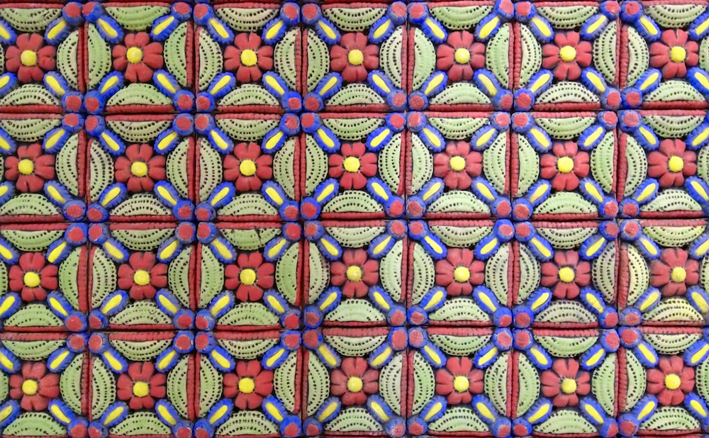 Hand carved painted tiles by George Rodriguez