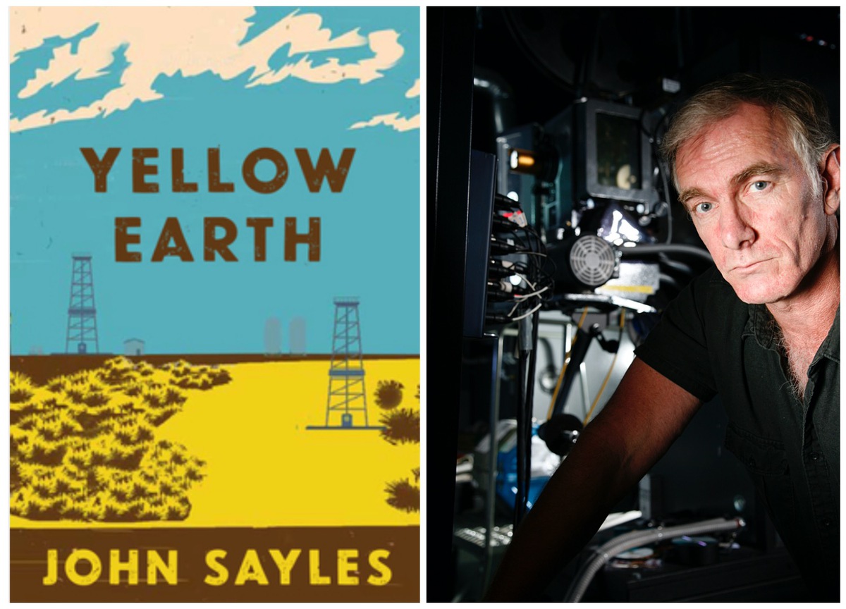 books cover reading Yellow Earth next to male author photo