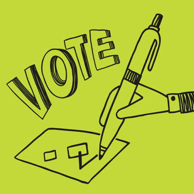 Illustration of a person voting