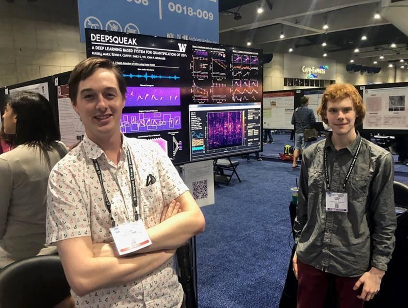 Russell Marx and Kevin Coffey at a Society for Neuroscience Conference where they first presented DeepSqueak.