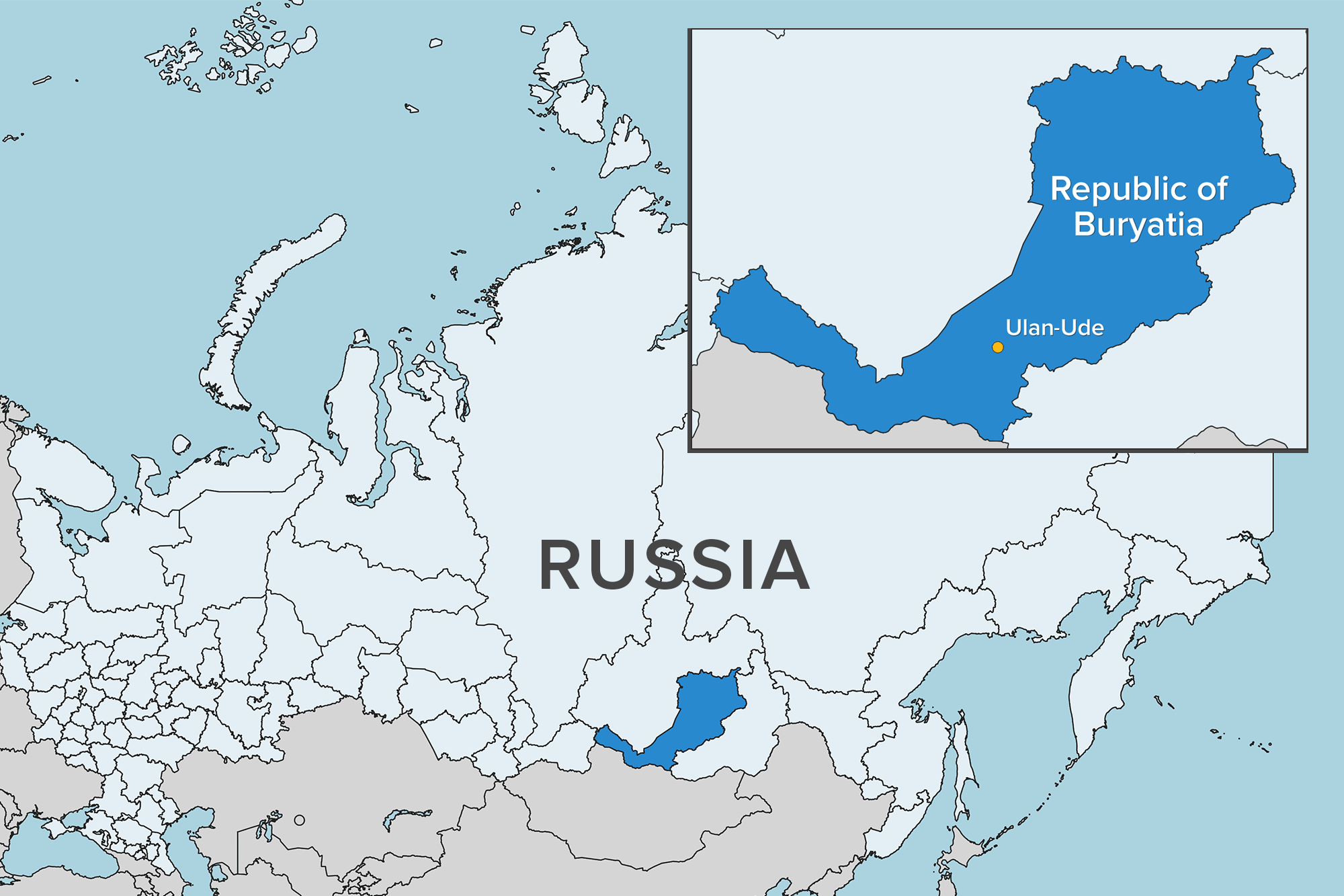 Map of the Republic of Buryatia