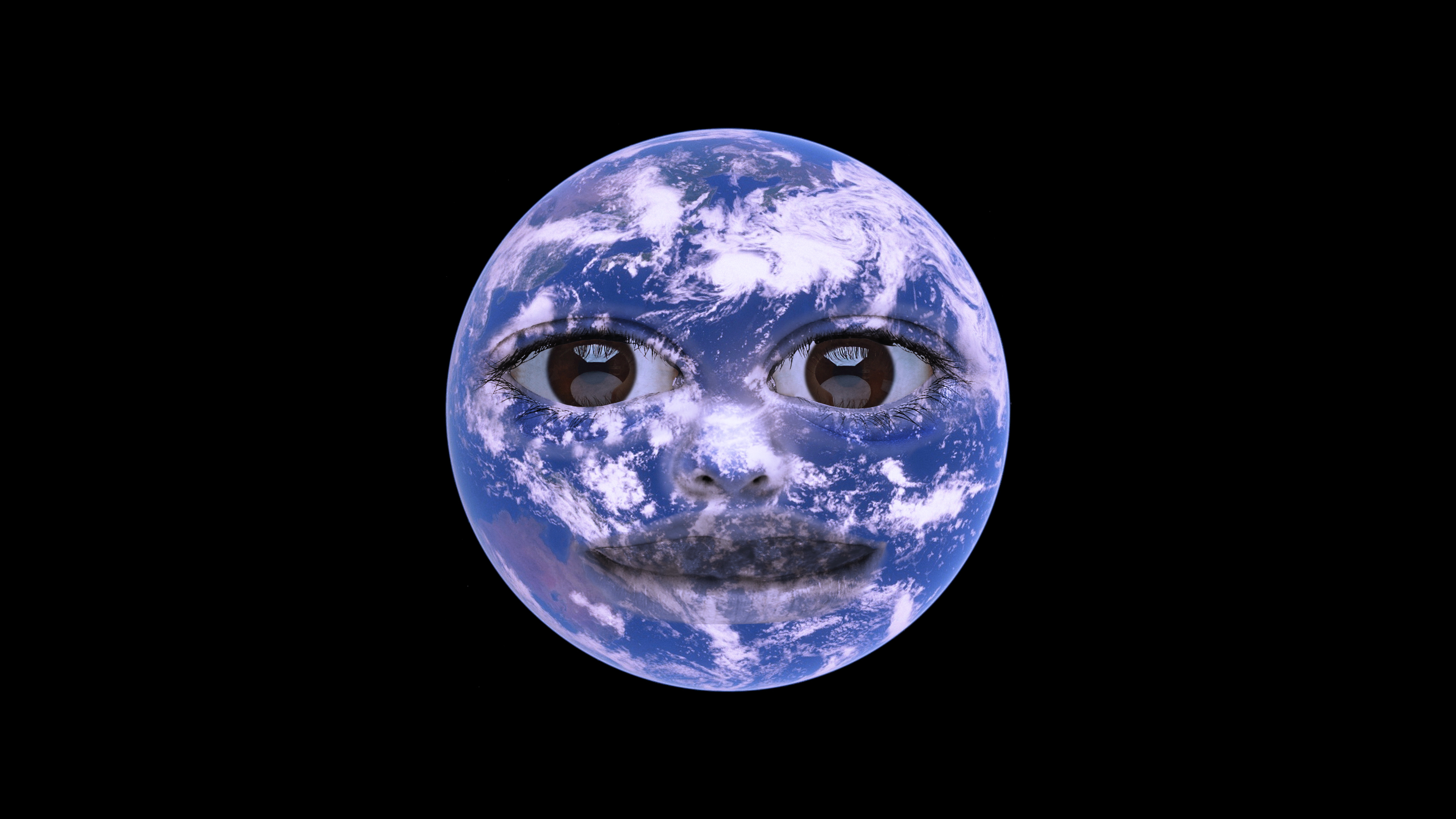 Earth with a realistic face