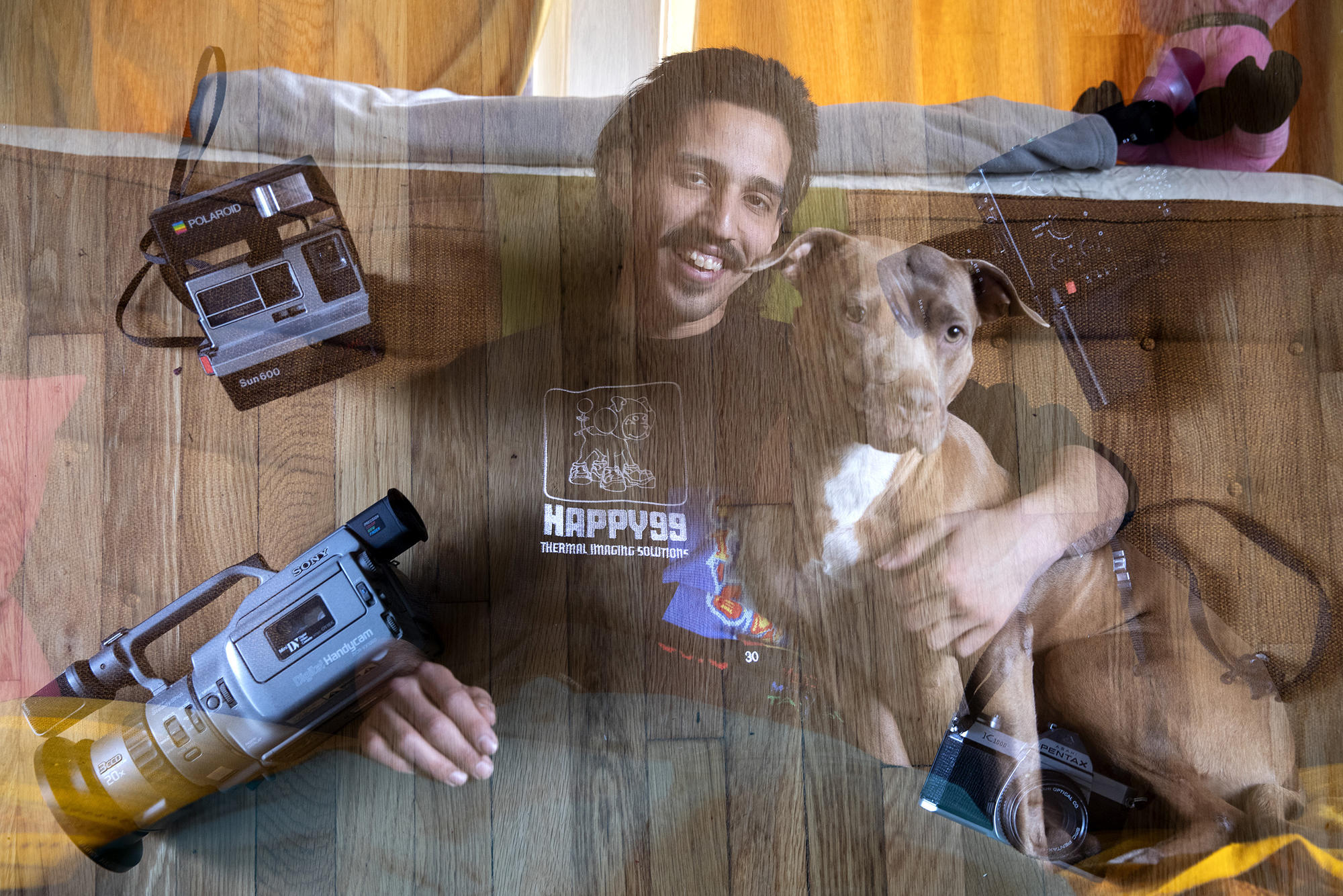 Leo Bañuelos with his dog