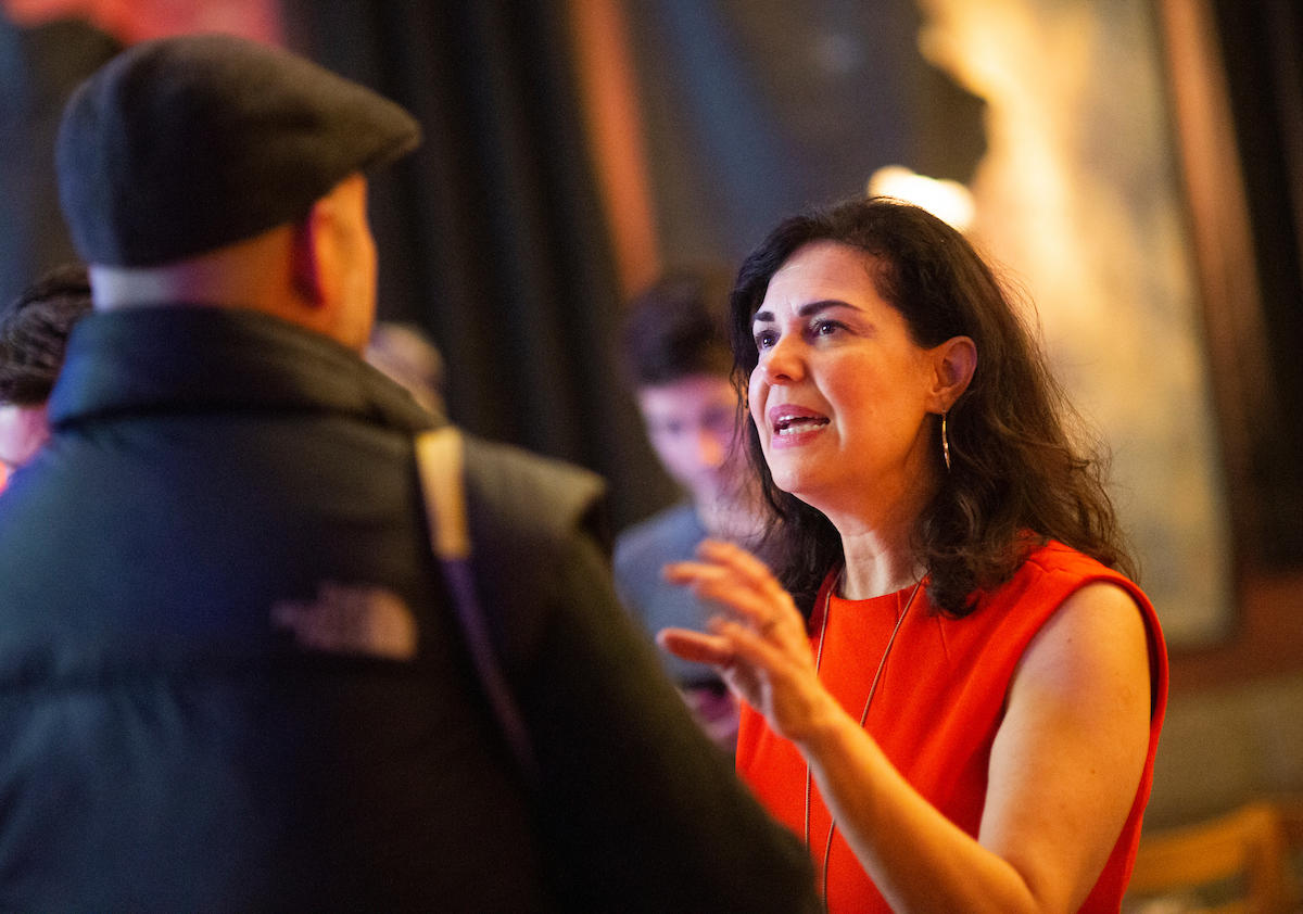 Tammy Morales celebrates at her election party in Columbia City