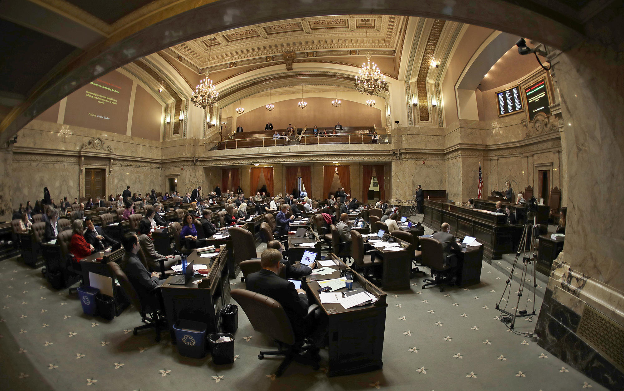 Lawmakers in the House chamber in Olympia