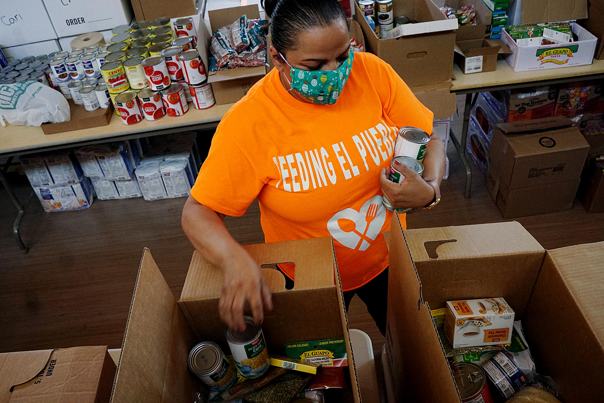 A food pantry worker