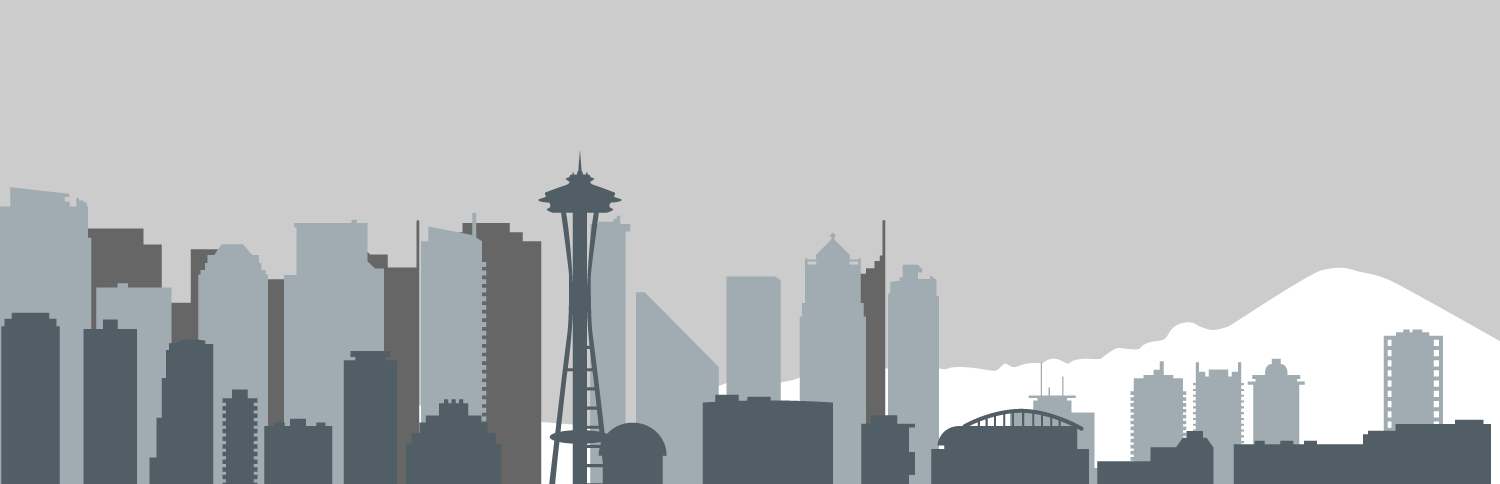 seattle skyline illustration gray