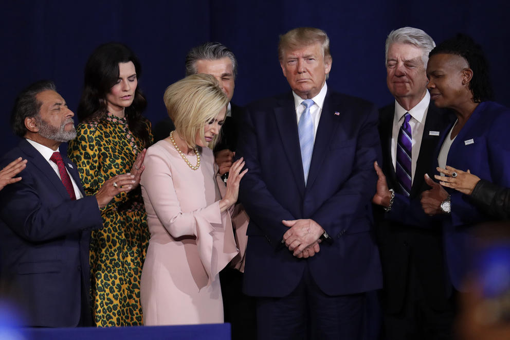 Faith leaders pray for Donald Trump 