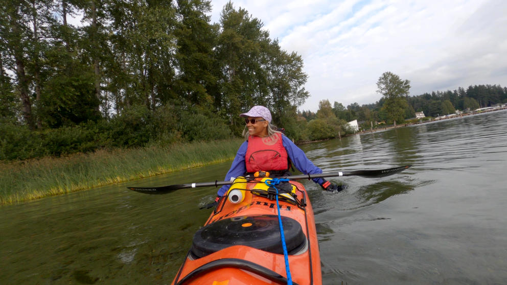 Woman in a kayak