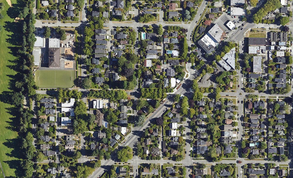 Broadmoor, one of Seattle's wealthiest neighborhoods has many trees and lush open spaces.