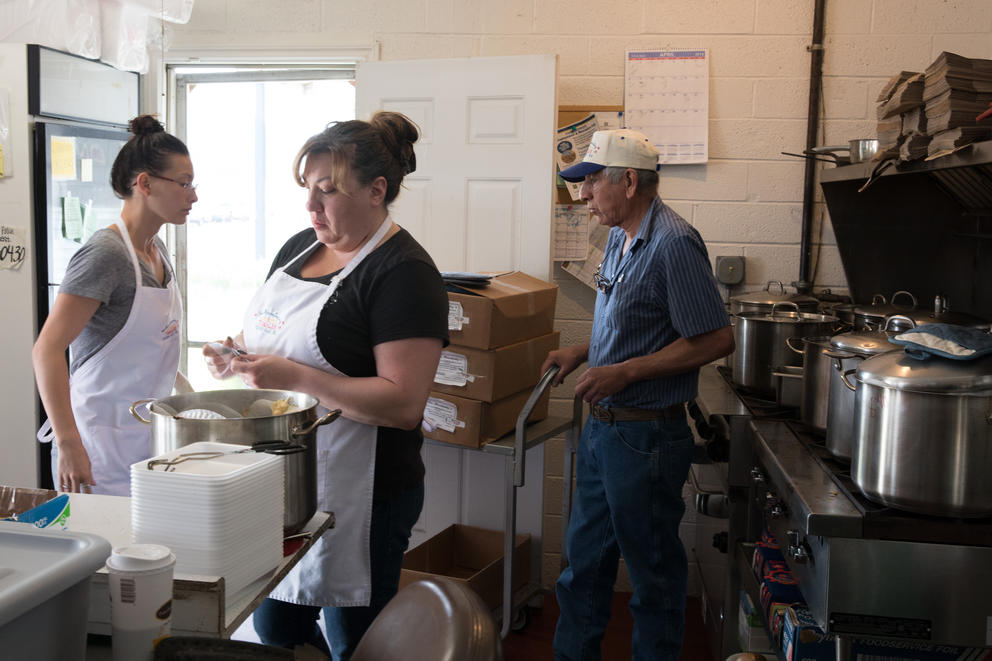 The restaurant's staff is forced to work in close quarters because the kitchen is tiny. Even after years of success, Los Hernández Tamales has remained in the same modest space.