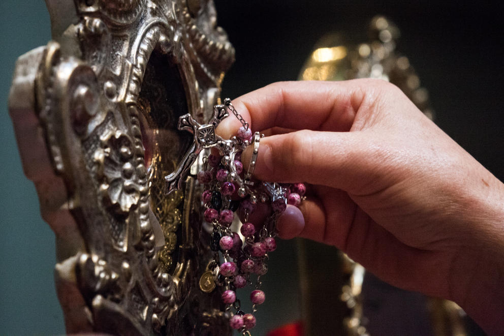 More than 2,000 people visited St. James Cathedral in Seattle to venerate Padre Pio's relics. 