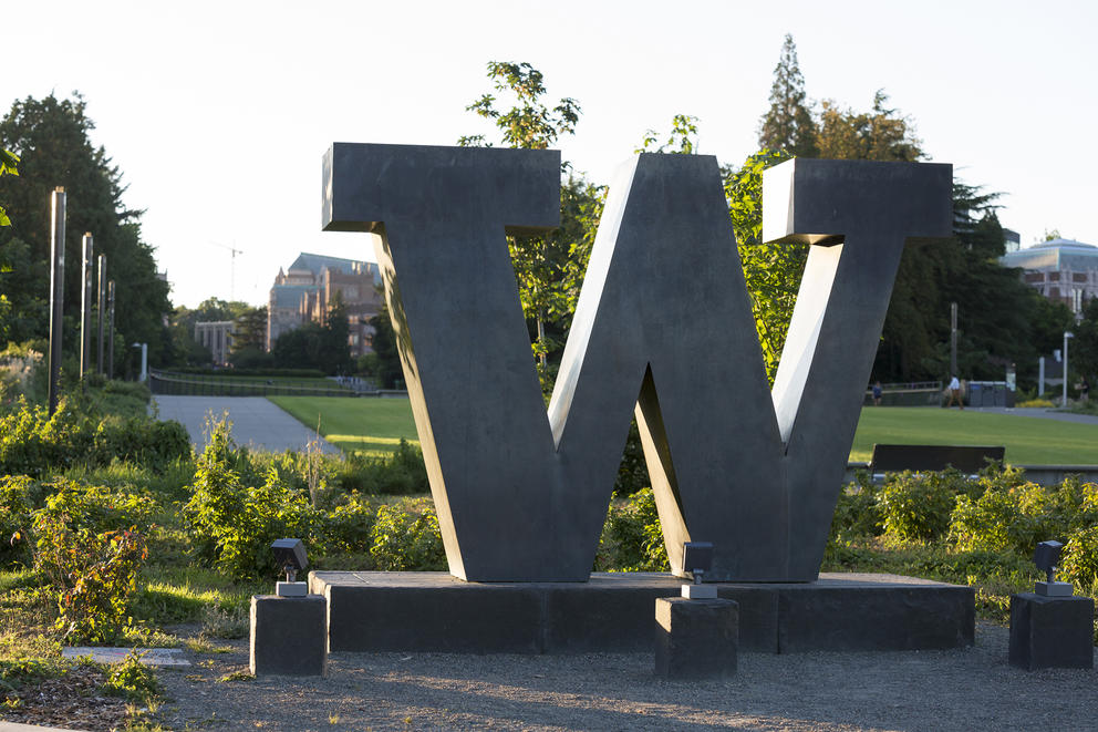 The 'W' logo on the University of Washington campus