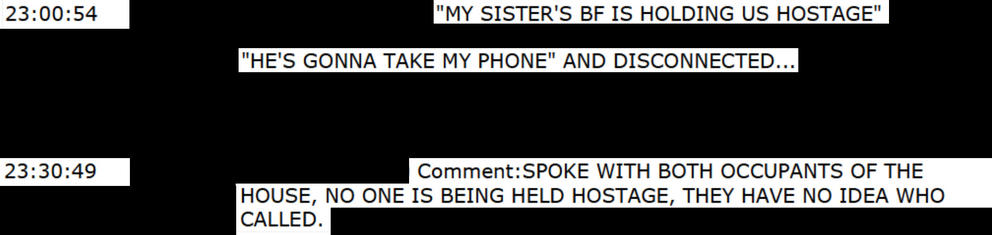 Text redacted from a police transcript