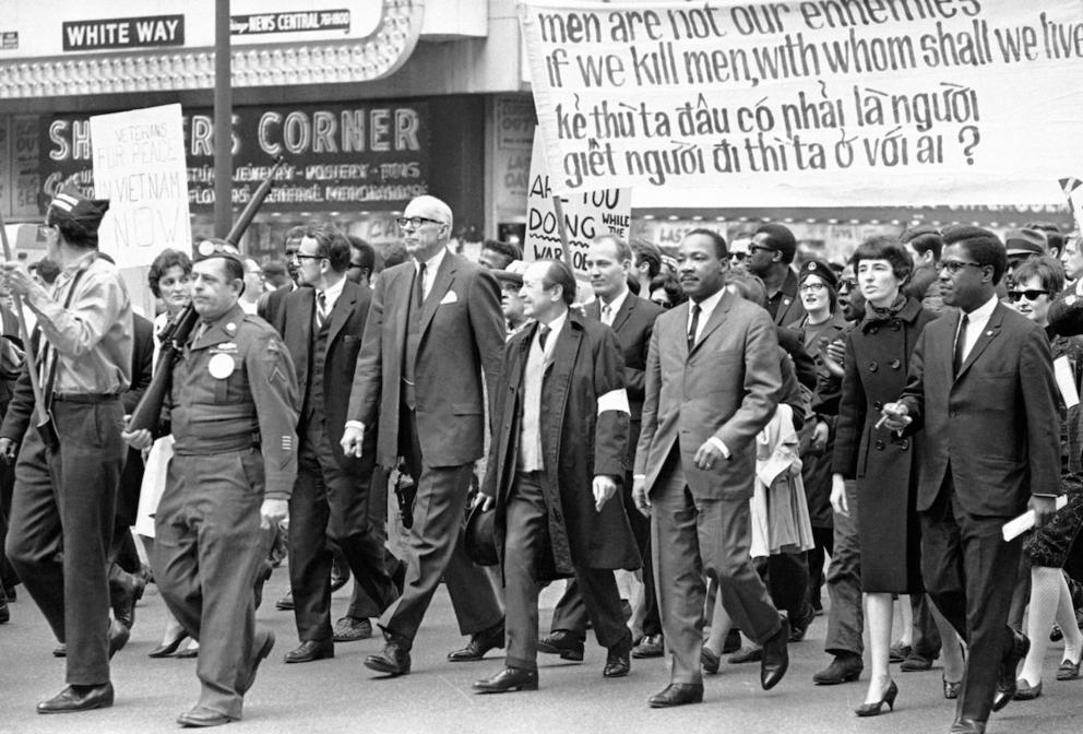 Martin Luther King Jr. at a 1967 march against the Vietnam War