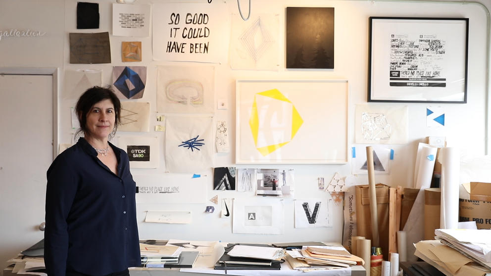 Artist Victoria Haven in her South Lake Union studio in Seattle