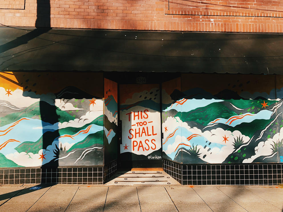 Murals painted on shuttered businesses