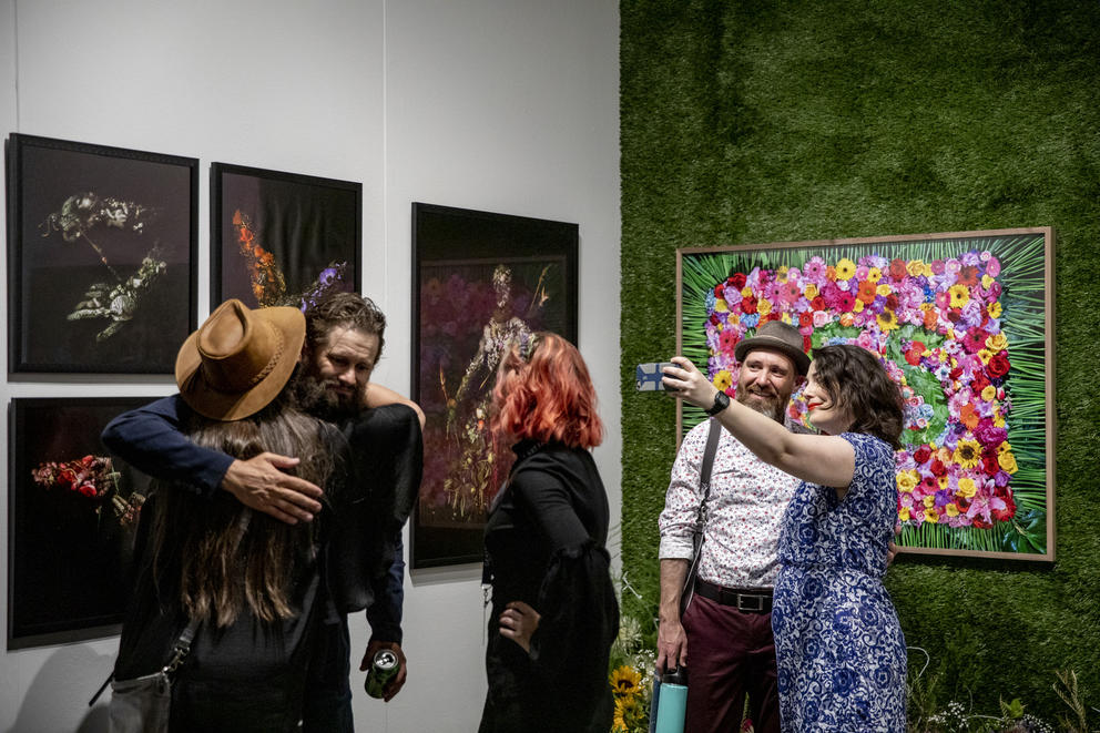 Seattle’s J. Rinehart Gallery during the Seattle Art Fair at CenturyLink Field Event Center on Aug. 1, 2019. The fair goes Friday through Sunday. (Photo by Dorothy Edwards/Crosscut)