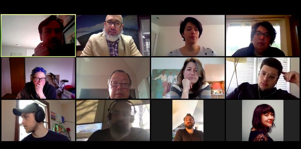 Crosscut staffers on a video call on Zoom
