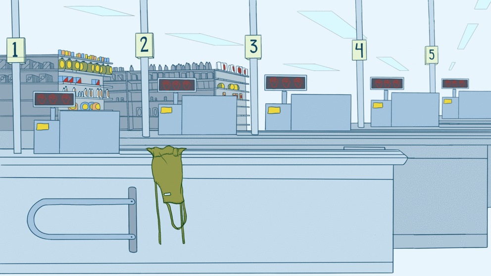 empty grocery store illustration
