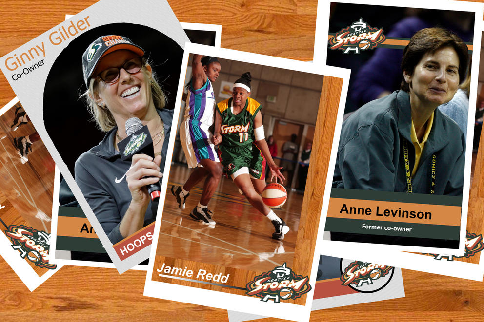 A collection of basketball cards featuring Jamie Redd, Ginny Gilder and Anne Levinson