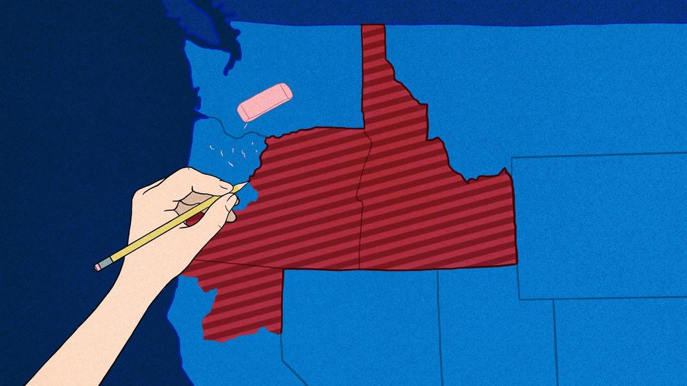 an illustration of a supersized Idaho