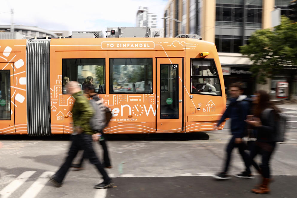 a streetcar in Seattle