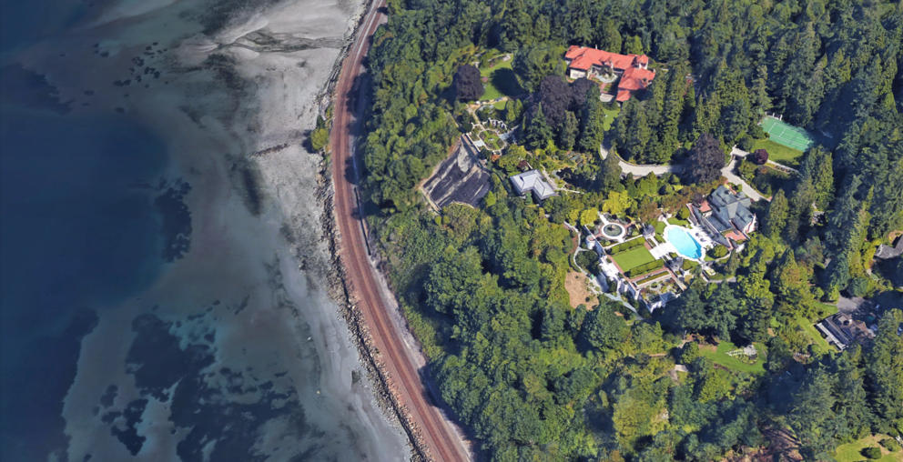 Satellite view of Chris Larson's properties, on the upper left and center, whose valuations he appealed. 