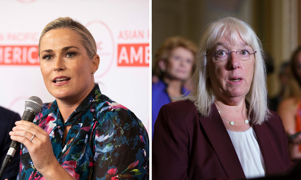 Picture of U.S. Sen. Patty Murray, D-Washington, and her GOP challenger, Tiffany Smiley 