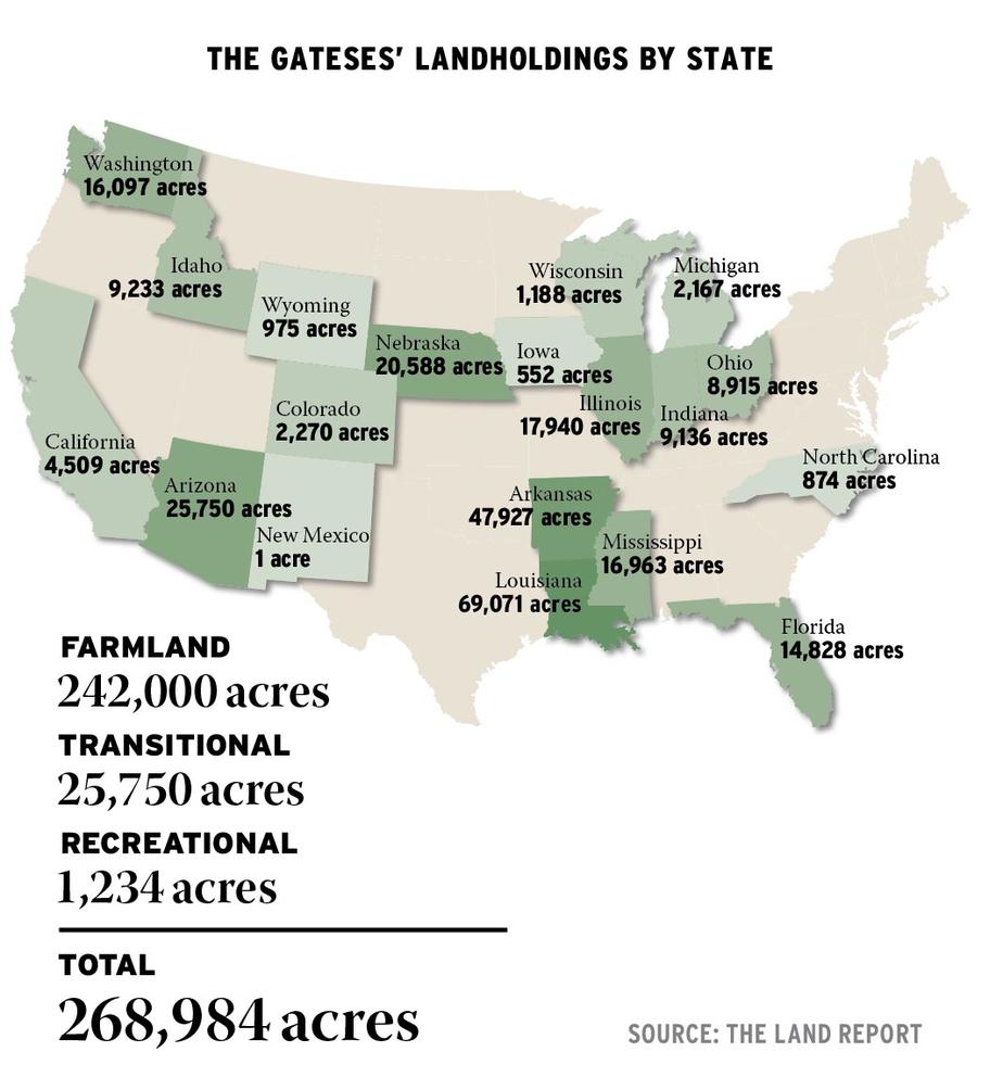 Bill Gates' landholdings across the US