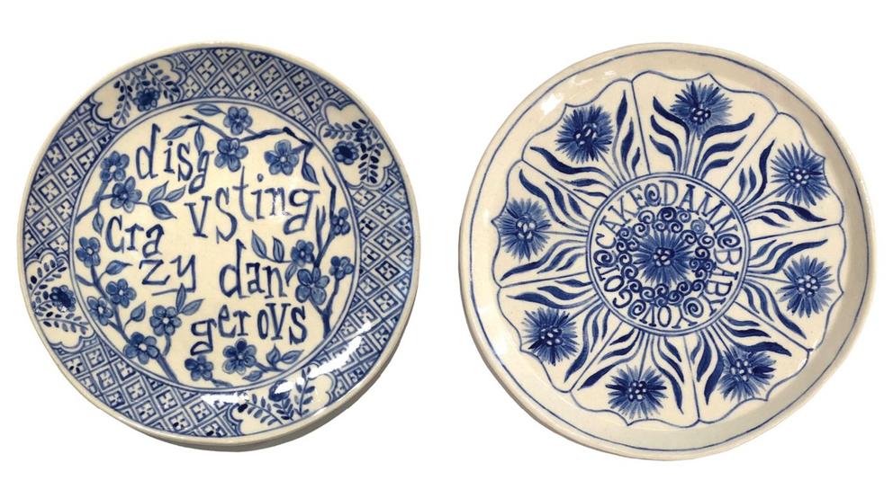 Stylized plates read "Disgusting crazy dangerous" and "Damn baby you got cake"
