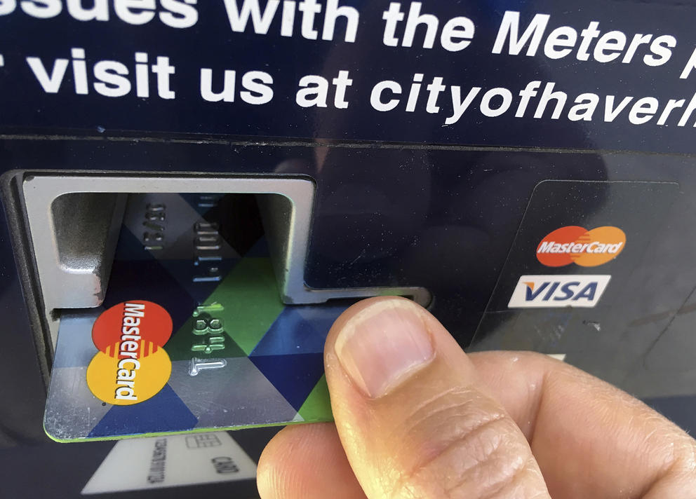 credit card in a machine
