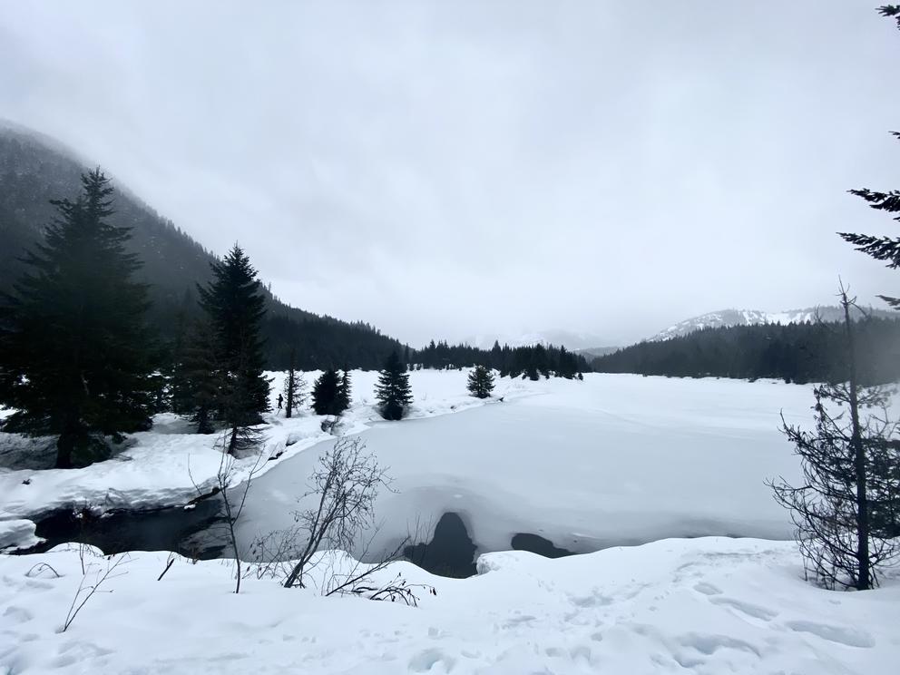 iced over lake