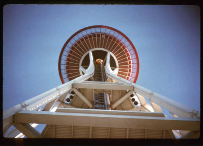 View of the Space Needle from below