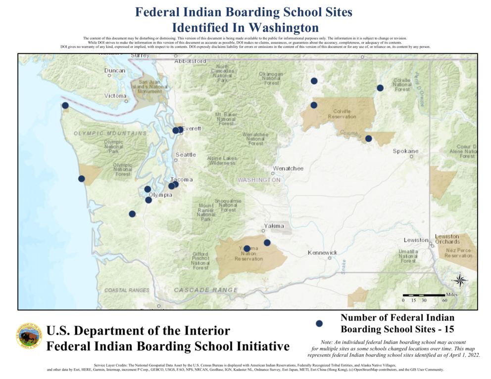 Federal Indian Boarding School Sites Map