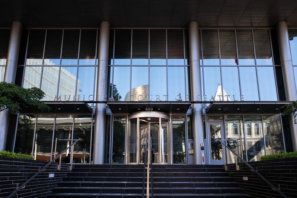 a photograph of the municipal court in downtown seattle