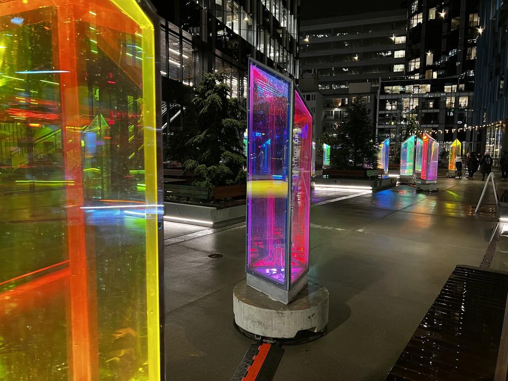 colorful light sculptures