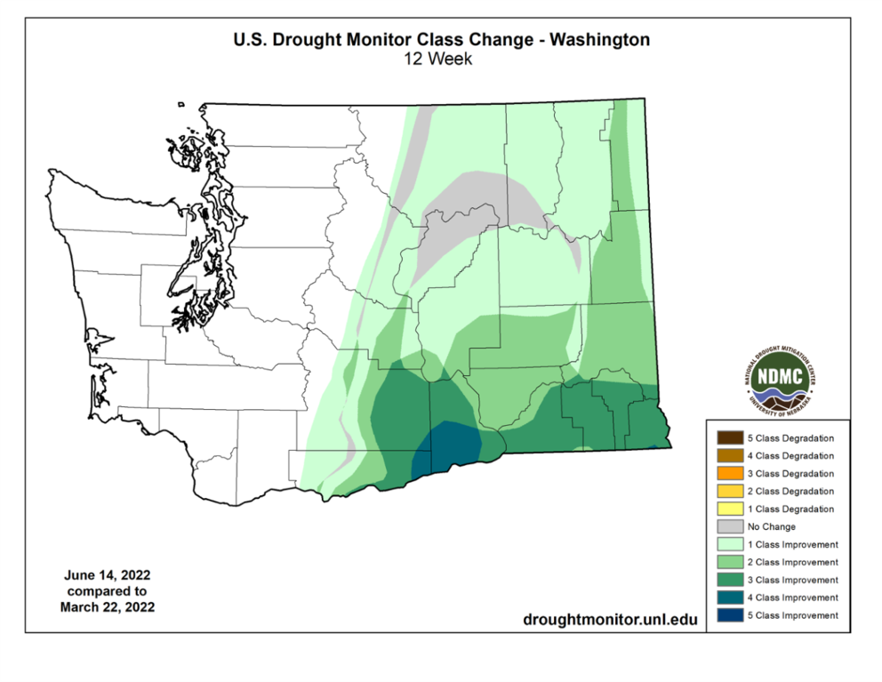 map of Washington state drought conditions