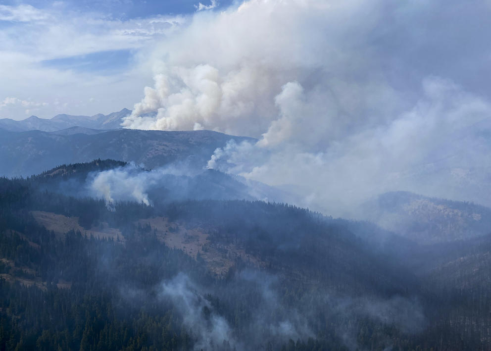 Aerial view of the Schneider Springs fire